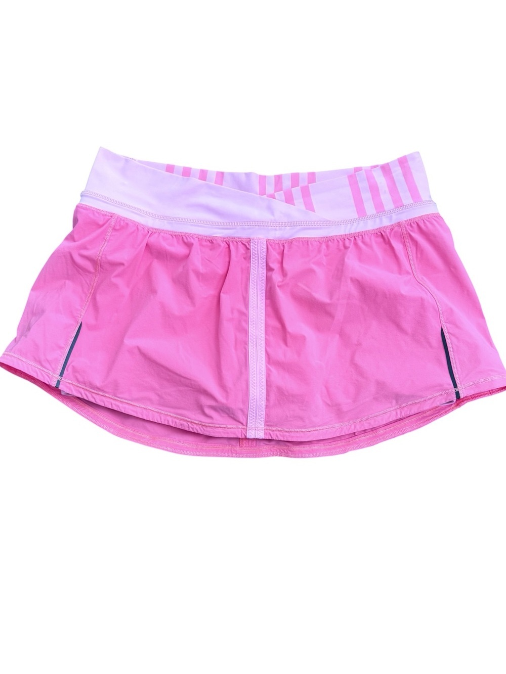 lululemon athletica Pink Coral Athletic Skort with Striped Waistband, Size 6
